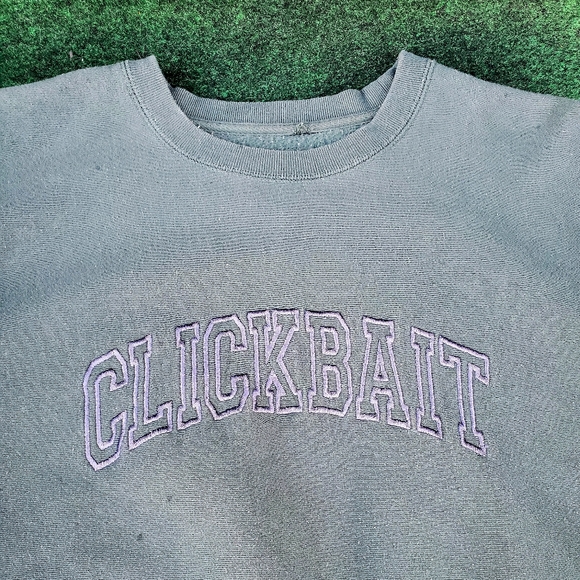 Men's XXL David Dobrik Official Clickbait Green Sweatshirt Fanjoy Cotton Poly - Picture 2 of 11